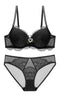 ROMANCE  BLACK LACE TRIO SET