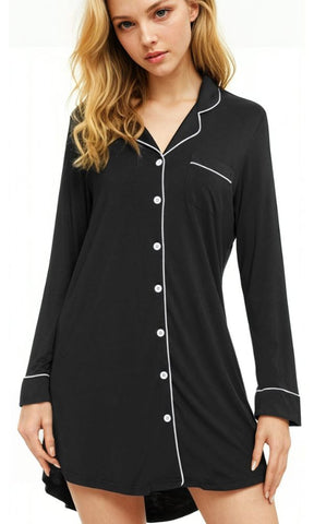 BLACK BAMBOO PJ SHIRT - SOLD OUT