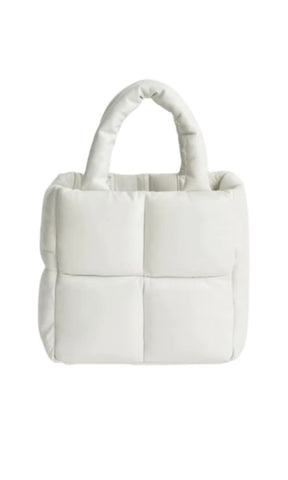 WHITE MINI PUFFER BAG